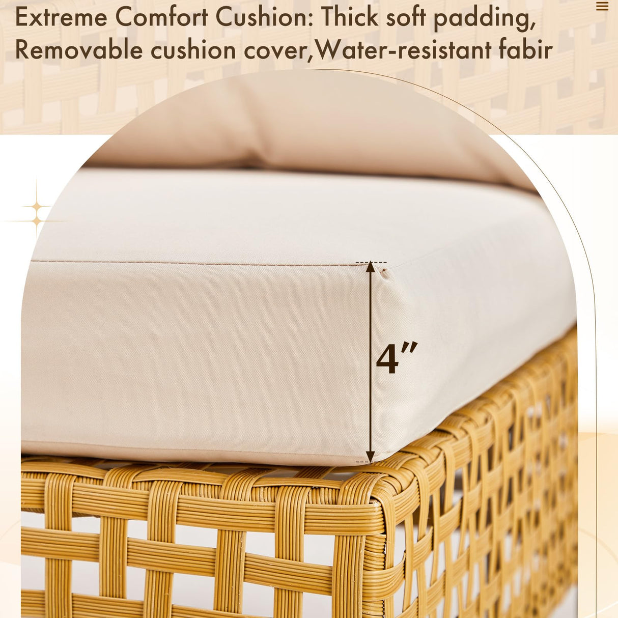 VINGLI 7 Piece Outdoor Patio Furniture Sets, Outdoor Sectional Furniture PE Rattan Wicker Sofa Set, All Weather Patio Conversation Set with Cushion for Backyard, Porch VINGLI