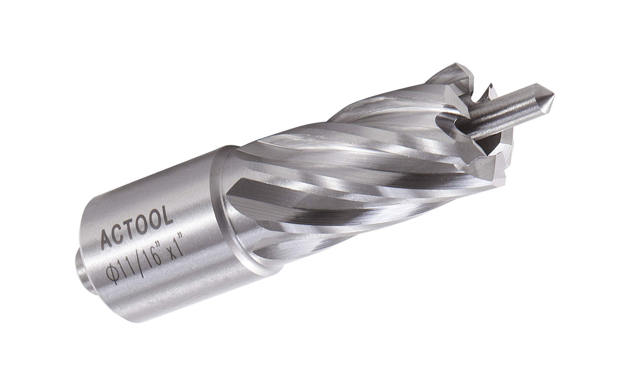 ACTOOL 11/16" Diameter × 1" Depth of Cut HSS ANNULAR Cutter with 3/4'' Weldon Shank ACTOOL