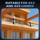 Pergola Roof Riser 3Pack Black Saddle 304 Stainless Steel Adjustable Angle Pergola Roof Riser Brackets for Patio Cover Wood Patio Pergola lunacme