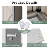 4 × 7 FT Lean to Storage Shed, Outdoor Metal Wall Side Bike Mower Sheds & Outdoor Storage Cabinet, Lockable Tool Organization Shed for Garden Patio Hohuqeri