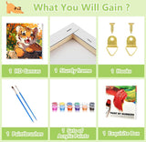 Reivworl Framed Paint by Numbers Kit for Adults Beginner & Kids Ages 8-12, Tiger Paint by Number with Frame and Easel, Painting by Numbers for Gifts and Home Decor (10X10 Inch) Reivworl