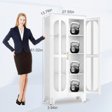 Erosoei Versatile Metal Kitchen Pantry Cabinet with Acrylic Glass Doors and Adjustable Shelves 61.02”H erosoei