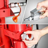 DNA MOTORING 30 Ton Air Hydraulic Shop Press with Plates, H-Frame Garage Floor Press, 30T / 66139lbs, Adjustable Working Table Height, TOOLS-00292, Red DNA MOTORING