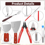 25 Pcs 3D Printer Tools Kit 3D Printing Accessories Include 2 Wire Brush 1 Putty Knife 1 Plastic Shovel 5 Diamond Files 2 Tweezer 10 Needles 1 Plier 1 Funnel 2 Scraper for Cleaning Removing Finishing Minatee