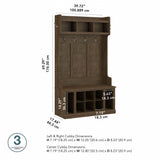 kathy ireland Home by Bush WDL002ABR 71-Inch Hall Tree and Shoe Bench with 12 Shelves, Ash Brown Bush Business Furniture