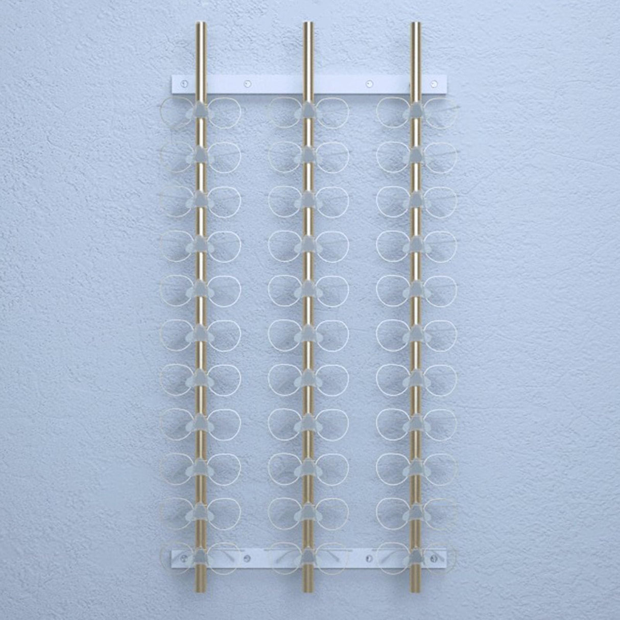 Wall Mounted Eyewear Holder Organizer Storage, Aluminum Alloy Sunglasses Holder Display Rack Multiple Eyewear Display Rod Collection Rack, Retail Store Metal Reading Glasses Storage Rack, White WoodArtSupply