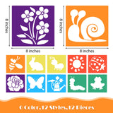 Aiyorse 12 Pieces Drawing Stencils for Kids, 8 Inch Sidewalk Chalk Stencils Painting Outside Large Reusable Drawing Stencil Washable Garden Themed Primary Shape Template for Kids Toddlers Preschool Aiyorse