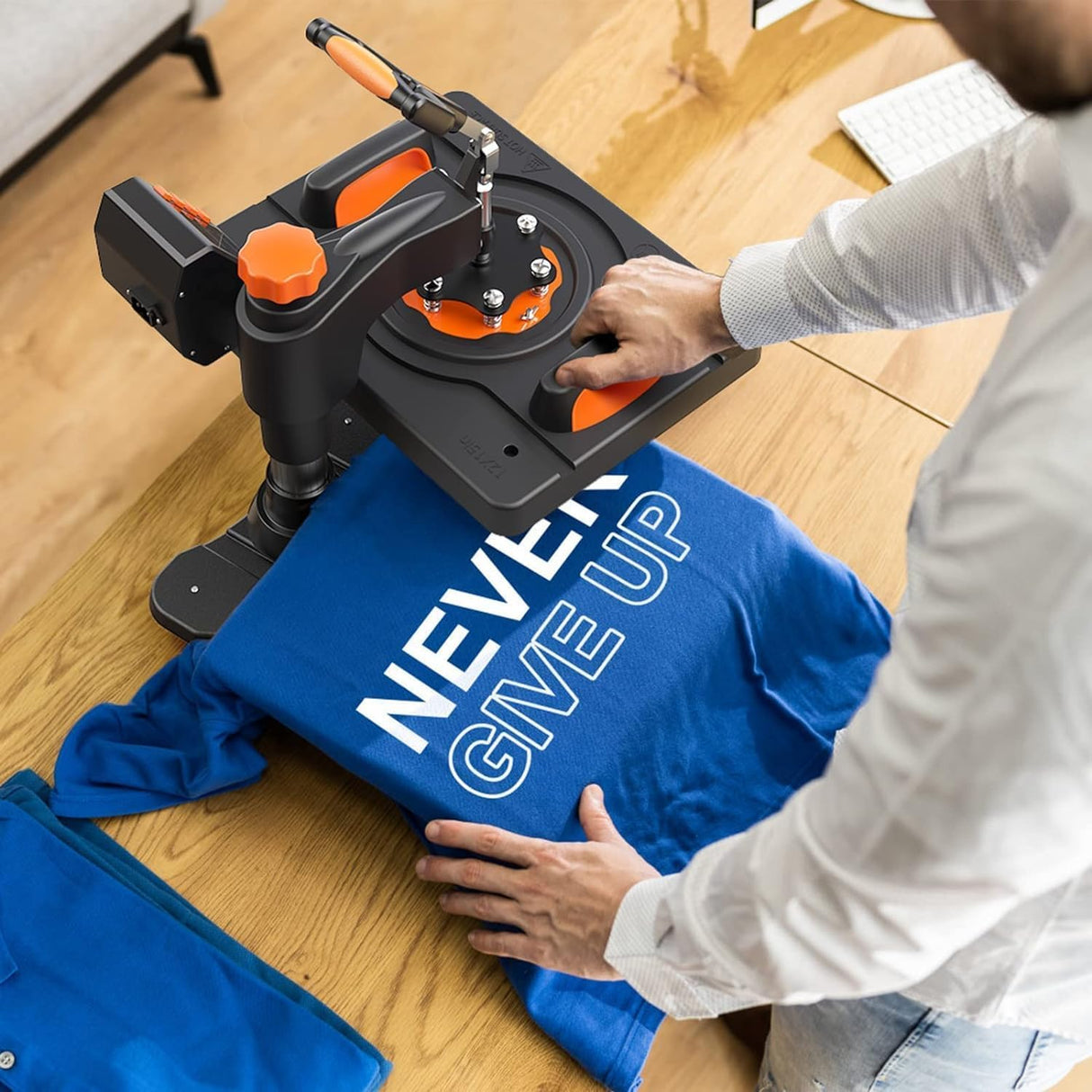 PioneerWorks Heat Press Machine 6 in 1 Professional Sublimation Machine 12" X 15", 360° Swing Away Heat Transfer Machine Digital Shirt Pressing Machine for Tshirt,Hat,Mug,Plate, Orange PioneerWorks