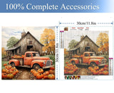 JFYHAB 5D Diamond Painting Kits for Adults Beginners,Fall Farm Diamond Art Kit,DIY Truck Full Drill Diamond Dot Gem Art Kits for Adults,Home Wall Decor 12 * 12 JFYHAB