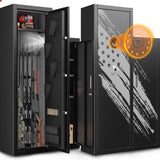 Xyvaly 2025 Upgraded Large Gun Safe for 8-10 Rifles - Quick Access, Gun Safes for Home Rifle and Pistols,Removable Shelves & Pistol Storage for Home Security. (XL) Xyvaly