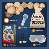 EDUMAN Geodes with Crystals Break Open 10 Premium Geode Kit - Geology Geodes Crystal Science Kit - STEM Educational Toys Birthday Gifts for Boys and Girls (Potential for Coloured Geodes Crystals) EDUMAN