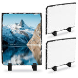 Enenes 6 x 8 Inch Sublimation Blank Slate, 3 PCS Rectangular Custom Stone Slate, Picture Frame Matte Heat Transfer Rock Photo Plaque Enenes