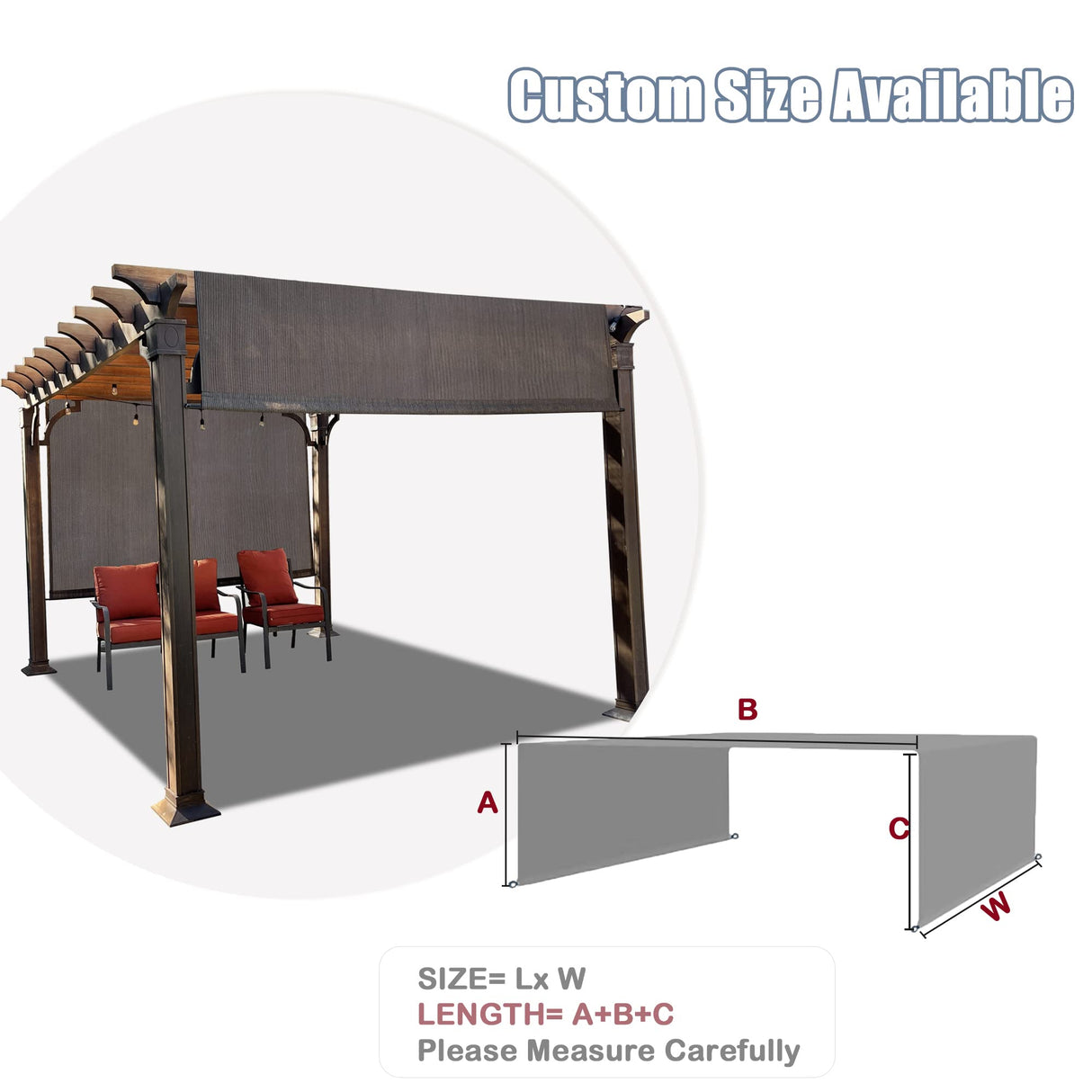 Alion Home Universal Breathable Pergola Shade Cover – Pergola Replacement Canopy – Outdoor Adjustable Shade Cover with Heavy Duty Weighted Metal Rods (20' x 9', Mocha Brown) Alion Home