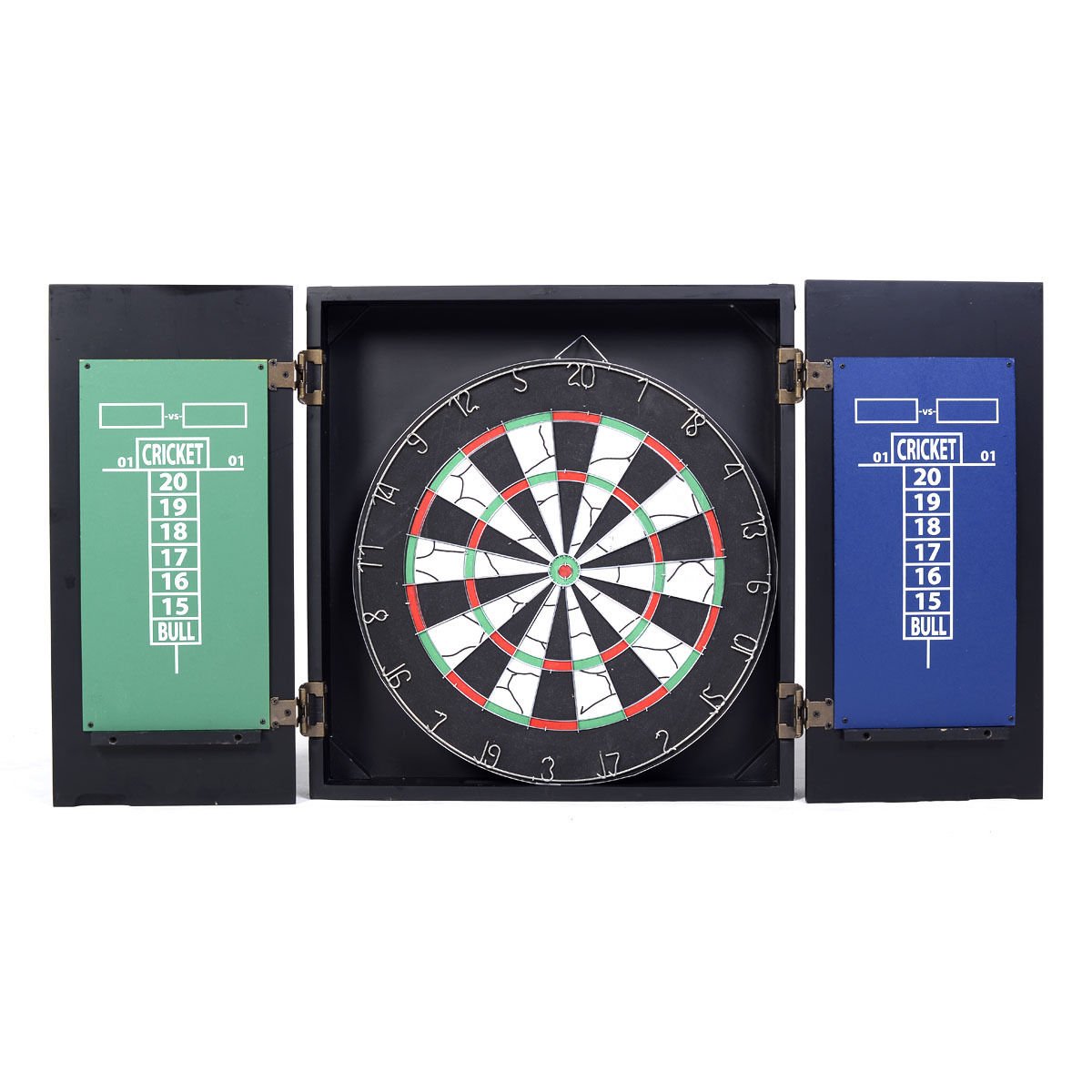 Goplus Dartboard and Cabinet Sets Ready-to-Play Bundle with Bristle Dartboard Complete with All Accessories Goplus