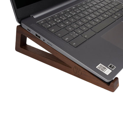 S&A WOODCRAFT Wooden Laptop Stand, Portable Desk Laptop Holder for Tablet with Carry Pouch, Compact Travel Laptop Stand with Protective Silicone Pads, Suitable for Laptops and Tablets - WoodArtSupply