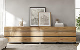 WAMPAT Dresser for Bedroom, Closet Organizers and Storage with 12 Drawers, Chest of Drawers with Metal Base, Wooden Modern Dresser for Living Room, Bedroom, Entryway, Oak WAMPAT