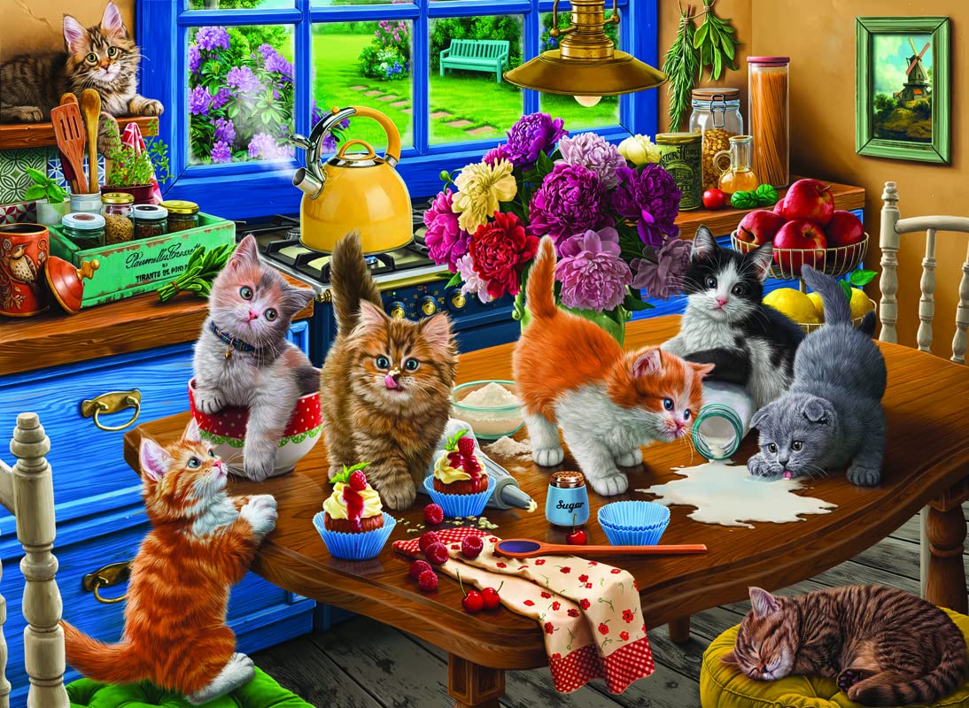Anatolian Puzzle - Kittens in The Kitchen, 1000 Piece Jigsaw Puzzle, 1114, Multicolor Anatolian