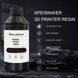ApexMaker 3D Printer Resin Black, 1000g, High Precision, Low Odor, Quick Curing Standard Photopolymer Resin, 385-405nm UV Curing 3D Printing Liquid Photopolymer Resin for LCD DLP SLA 3D Printers ApexMaker