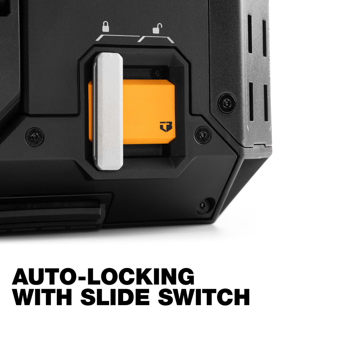 ToughBuilt StackTech Lockable Tool Box, Durable Plastic Storage Organizer, Black ToughBuilt