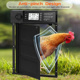 Doirdon Automatic Chicken Coop Door Solar Powered, Cold Weather Electric Chicken Door Large Size Aluminum Door with Light Sensor & Timer with Power Off Emergency Mode 14.9" H x 11" W Doirdon