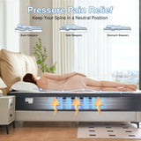 Juego Full Mattress 12 Inch Hybrid Memory Foam Mattress Full Size Bed in A Box, Black Juego