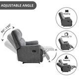 EBELLO Fabric Manual Reclining Sofa Couch, Recliner Loveseat Sofa with Sturdy Robust Metal Base, 2 Seats for Small Living Room, Bedroom and Meeting Room, Grey EBELLO