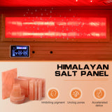 BNEHS Infrared Saunas, 2-3 Person Home Sauna with Himalayan Salt Panel & Rapid Warming System &, Original Corner Sauna with Canadian Hemlock & Tempered Glass, 220V, 15 Amps BNEHS