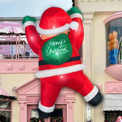 TwoBees 6FT Christmas Inflatables Outdoor Decorations Joy Hanging Santa Claus Gift Bag, Bright LED Lights Blow Up Giant Christmas Decor for Indoor Yard Outside Party Lawn Wall Porch Holiday