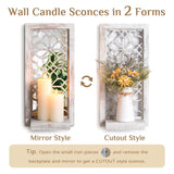 Walasis Wood Small Wall Shelves for Candle - Decorative Floating Shelf Candle Sconces for Wall Decor Rustic Carved Wall-Mounted Shelf Rustic Wooden Shelving for Bathroom Bedroom Walasis