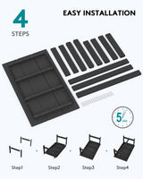 SERWALL HDPE Patio Coffee Table for Balcony, Deck, Black SERWALL