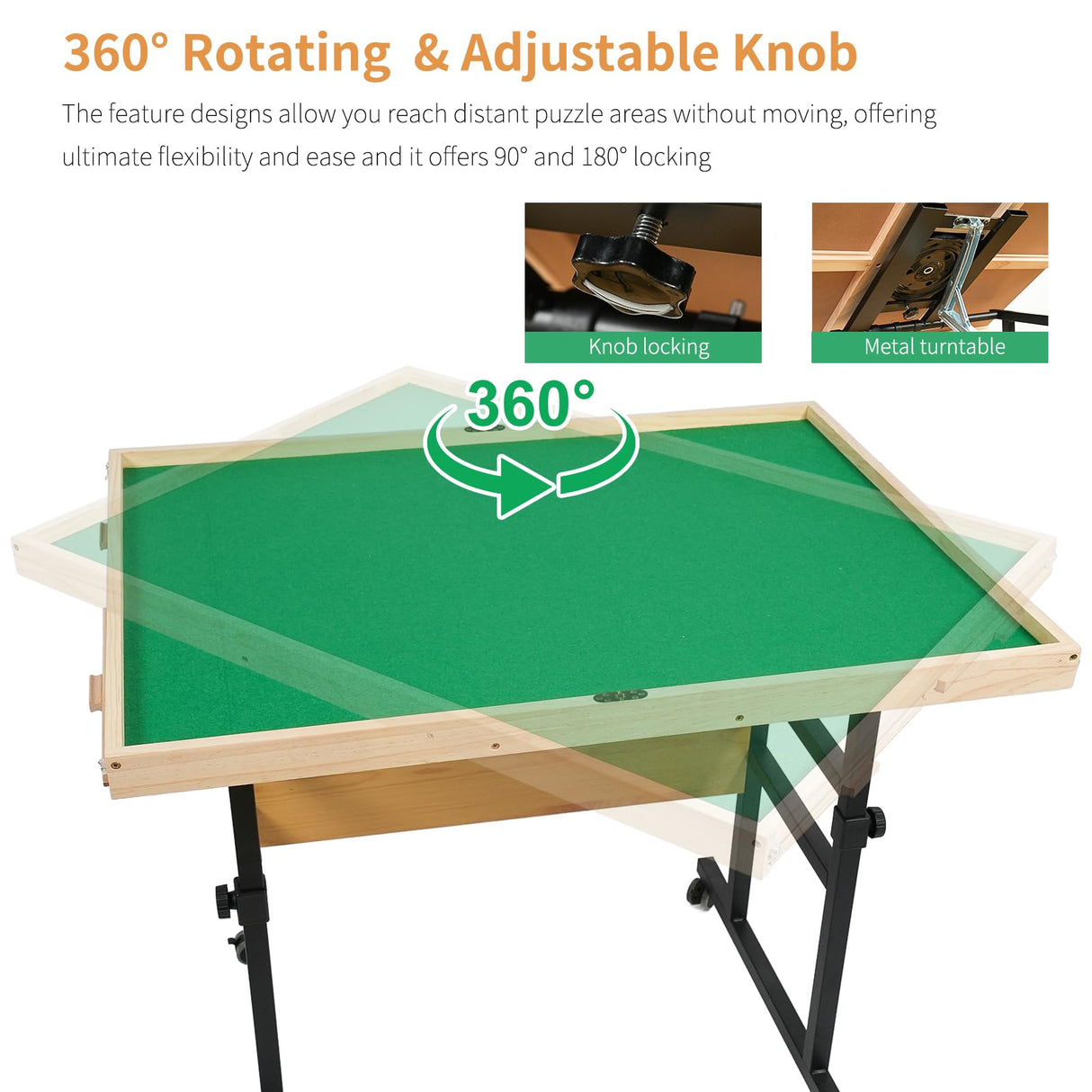 ALL4JIG 2000 Pieces Puzzle Board for Adults Gifts, Wooden Jigsaw Puzzle Table with 4 Drawers, 360°Rotating Panel & Locking Knob, Vertical Usage Option ALL4JIG