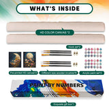 2 Pack Paint by Numbers Kit for Adults Beginner, Moon Flowers Adult Paint by Number Kits on Canvas, DIY Acrylic Number Painting for Adults for Home Decor Gift 16x20 Inch Possoco