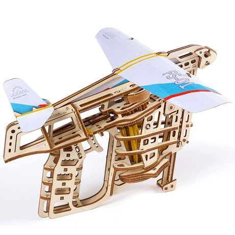 UGEARS Aeroplane Starter Ramp 3D Model Kit - Model Building Kits for Adults Teenagers - Laser Cut 3D Puzzle Wooden Construction Kit Creative 3D Wooden Puzzle Adults Model Making Set Without Glue UGEARS