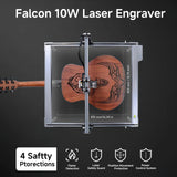 Creality Laser Engraver, 10W Laser Cutter with 0.06mm Light Spot, High Accuracy 3D Engraving Machine, DIY CNC Machine for Wood and Metal, Acrylic, Leather, etc (Falcon 10W) Creality