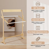 Cross Stitch Frame Wooden Embroidery Floor Stand 360° Rotation Needlework Stand Frame Holder Lap Hands Stand with Adjustable Frame 75 x 40cm Greensen