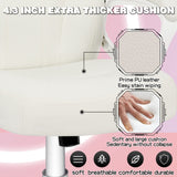 JOYFLY White Gaming Chair, Gaming Chair for Girls Teens, Kawaii Gaming Chair Ergonomic PC Office Chair with Dirt-Resistant Leather(White) JOYFLY