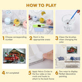 Bowetile Christmas Paint by Numbers for Adults Beginners Framed, Truck Adults' Paint-by-Number Kits, Adult Paint by Number Kits on Canvas, Acrylic Number Painting for Home Decor, 8x12in Bowetile