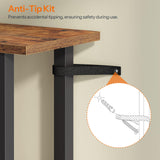 HOOBRO 5-Tier Bookshelf, S-Shaped Geometric Bookcase, Modern Display Shelf, Wooden and Metal Decorative Divider Rack, 2-in-1 Folding Bookshelf for Office, Living Room, Rustic Brown and Black BF20SJ01 HOOBRO