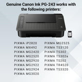 Canon PG-243 Genuine Black Ink Cartridge, Compatible with iP2820, MX492, MG2420/2520/2920/2922/2924/3020/2525, TS3120/302/302a/202/4520/3320 Canon