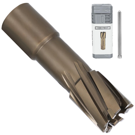 KEENTECH Carbide-Tipped Annular Cutter, 13/16" Dia. x 1-3/8" Depth, 3/4'' Weldon Shank, TCT Mag Drill Bit with Advanced PVD Nano-Coating for Faster, Smoother, Longer-Service Life Cutting Harder Metal KEENTECH