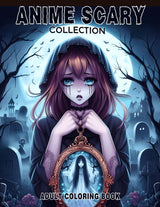 Anime Scary Collection Coloring Book (Anime Art) WoodArtSupply