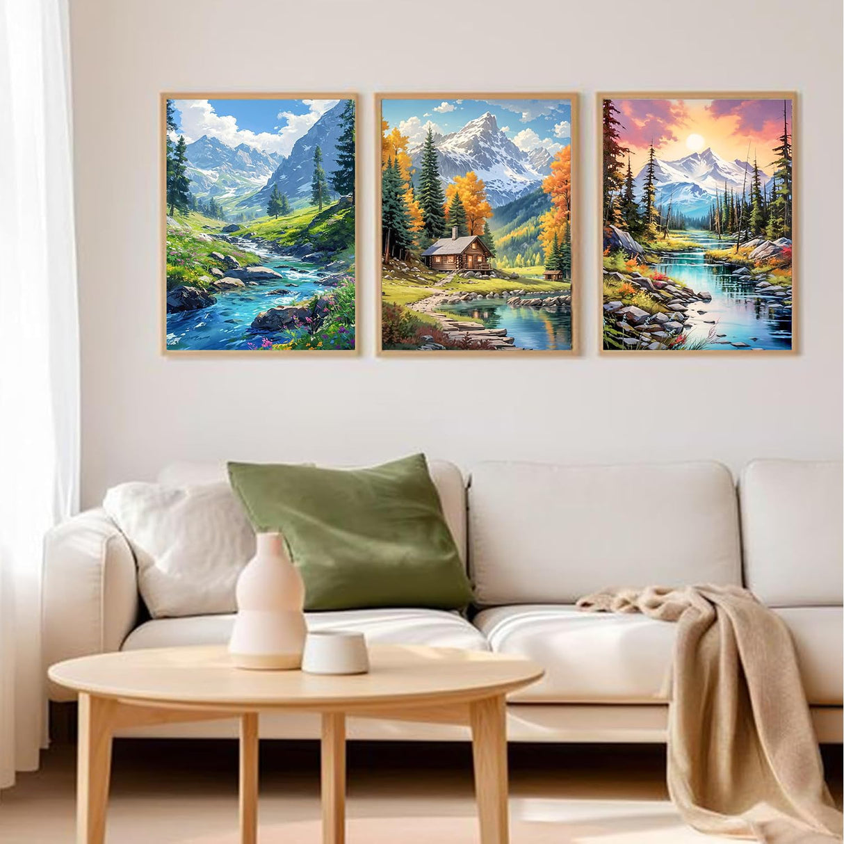 Diamond Art Kits for Adults - 3 Pack Landscape Diamond Painting Kits for Adults, 5D Round Full Drill Landscape Gem Art, Paint by Diamonds Pictures DIY Crafts Kits 12x16inch Axquilon