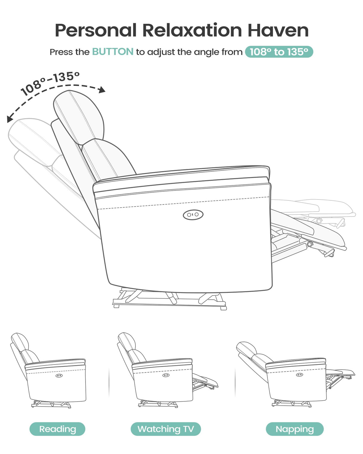 Susalt Power Recliner Chair with Adjustable Backrest Footrest, Ultra-Comfy Velvet Reclining Chair with Overstuffed Arms & Lumbar Support USB Port for Living Room Bedroom, Tool-Less (Brown) Susalt