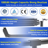SKYUP 2025 Upgraded 8 10 12 14 15 16 FT 1500lbs Tranpoline for Kids and Adults with Light+Sprinkler+Socks, Recreational Tranpoline with Basketball Hoop, Ladder, ASTM Approved Tranpoline for 7-10 Kids SKYUP