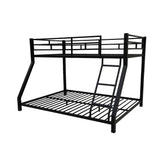 EMKK Twin Over Full Bunk Bed for Adults, Metal Bunk Beds Twin Over Full Size for Teens Dorm Bedroom Guest Room,Heavy Duty Bunk Beds with Ladder and Safety Full Length Guardrail (Black G) EMKK