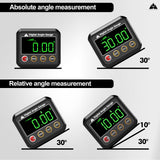 VOLCANOES CLUB Magnetic Digital Angle Finder Protractor Inclinometer - Mini Digital Level Angle Gauge - Fast & Stable Measurement Tool - Backlit Display & Big Number - Woodworking, Construction VOLCANOES CLUB
