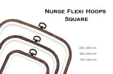 Nurge 3 Piece Embroidery Hoop Set Imitated Wood Display Frame, Plastic Cross Stitch Hoop, Rubber Embroidery Frame (Square Set, 3 Pcs Size Set) Nurge