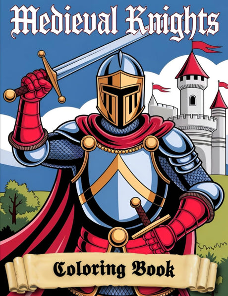 Medieval Knights Coloring Book for Kids: 40 Fun Coloring Pages of Knights, Castles, and Medieval Adventures Majosta