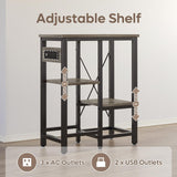 Becuddler 10 Gallon Fish Tank Stand with Charging Station, 20 x10 Metal Aquarium Stand with 3-Tiers Adjustable Storage Shelves, 6-Legs Reptile Terrarium Stand, 264 LBs Becuddler
