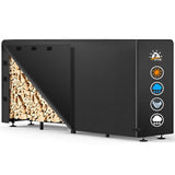 Zettum Firewood Rack Cover 8 Feet - 600D Wood Rack Cover Waterproof & Heavy Duty, 8 Foot Outdoor Log Pile Holder Covers Storage for 8FT Standard Fire Wood Rack Stands (96 x 24 x 49 Inch) Zettum